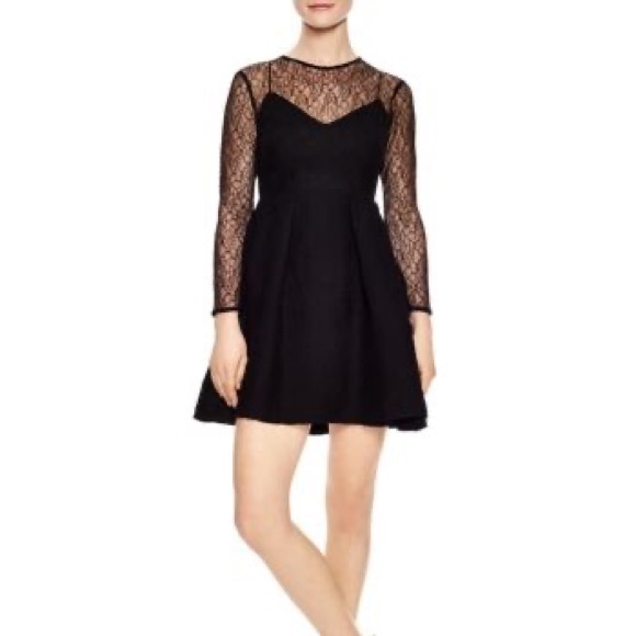 NEW NWT Sandro Jeanette Illusion Lace Alice Dress - Picture 9 of 11